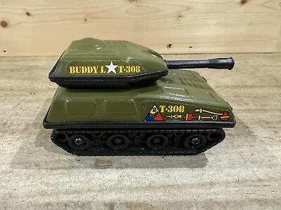 VINTAGE 1980 BUDDY L T-308 ARMY MILITARY TANK Toy (RARE) Great Condition! • $35