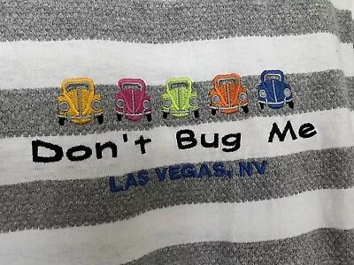 FUN Vtg 90s Volkswagen Beetle Bug Vegas L/XL T Shirt Embroidered Don't Bug Me • $14.99