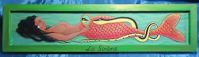 La Sirene Mermaid Original Painting Horizontal For Over Door Long And Skinny • $38