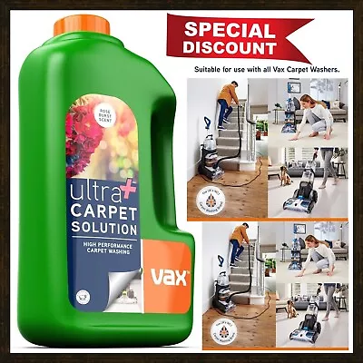 Carpet Cleaner Vax Ultra Plus Solution Shampoo Fluid Remove Stains Rose 1.5 L  • £16.49