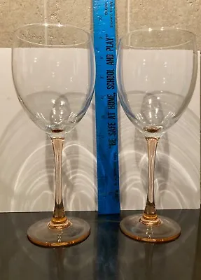 2 Vintage Pink Stemware Glasses • $8