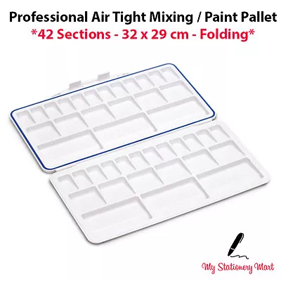 42 Well Paint Palette XL Mixing Pallet Mixing Palette Artists AIR TIGHT Folding • £10.99