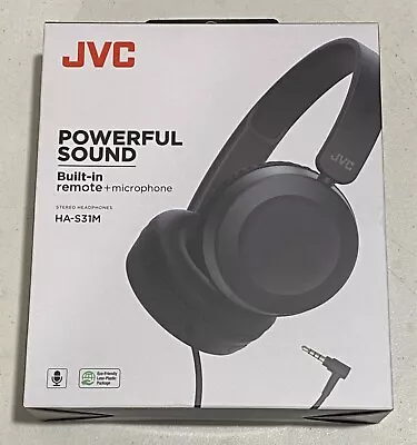 JVC - Powerful Sound On Ear Headphones - HA-S31M - Black - SEE PICTURES • $21.99