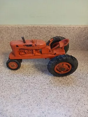 Vintage Orange Plastic Allis Chalmers WD Farm Tractor W MISSING AND BROKEN PARTS • $14.99