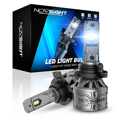 NOVSIGHT 9012 HIR2 60W LED Headlight Bulbs Conversion Kit 6500K White Beam Light • £15.99