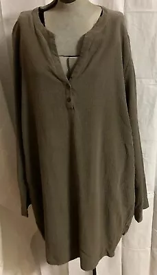 J Jill Pure Jill Textured Tencel Tunic Shirt Dress Gray Brown Womens  L Large • $14.99