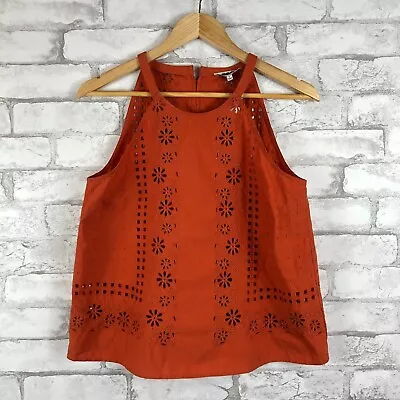 MADEWELL NWT Orange Eyelet A-Line Halter Top SMALL NL283 • $20.99