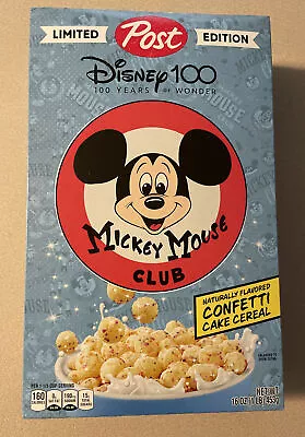 POST DISNEY 100 YEARS OF WONDER CONFETTI CAKE FLAVORED CEREAL 16OZ ~Mickey Mouse • $18.50