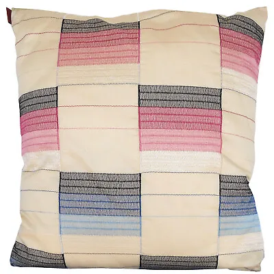 MISSONI HOME CUSHION COVER COTTON SATEN DOUBLESIDE EMBROIDERED 40X40cm IBIS T213 • £85