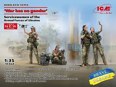 War Has No Gender-Female Servicemen Armed Forces Of Ukraine ICM35755 Scale 1:35 • $19.35