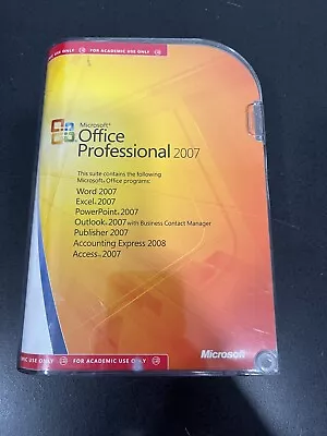 Microsoft Office Professional 2007 Academic Word Excel PowerPoint Outlook Access • $29.99