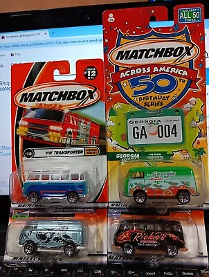 Matchbox Assorted  Lot Of 4 Volkswagen  Buses Mint Cards • $18