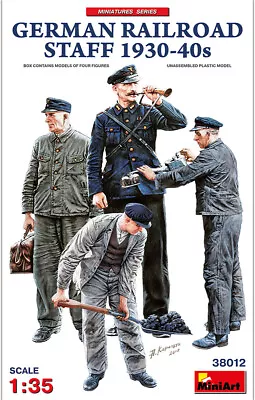 MiniArt 1/35 38012 German Railroad Staff (1930-1940s) (4 Figures) • $21.80