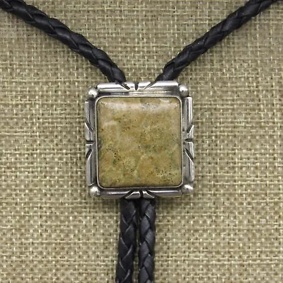 Sterling Silver Square Shape Petrified Coral Bolo Tie By Jose Campos+ • $240