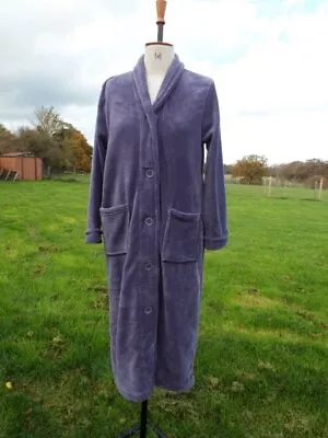 £14.50 • Buy Plush Velour Button Though Dressing Gown Housecoat Lounger PRETTY SECRETS 12 14