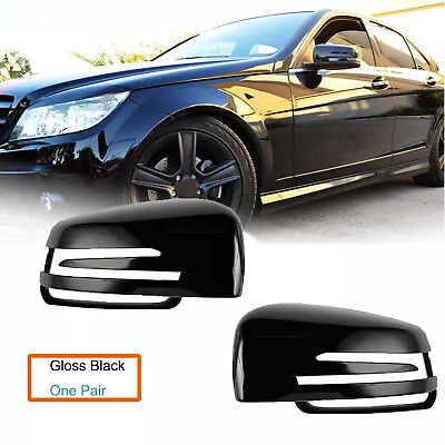 Gloss Black Wing Mirror Cover For Mercedes A B C E S Class W204 W221 W212 X204 • $37.49