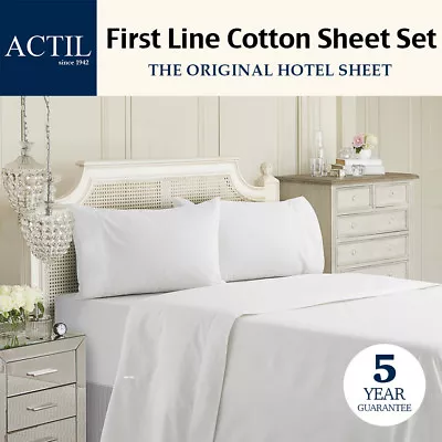 $149 • Buy ACTIL First Line Cotton Hotel Sheet Set SINGLE/KING SINGLE/DOUBLE/QUEEN/KING