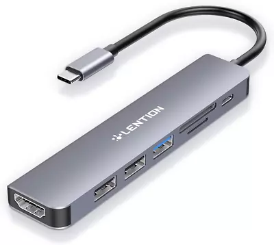 LENTION USB C Hub With 100W Charging 4K HDMI Dual Card Reader USB 3.0 & 2.0 C • $32.32