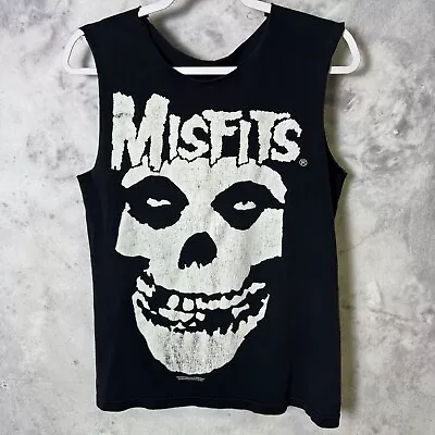 Vintage Misfits Band Shirt Adult Small Black Cut Off Tank Top 2002 Y2K Skull • $25