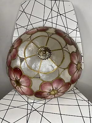 Vintage Retro Capiz Shell Ceiling Uplighter Light Shade Lampshade • £46.99