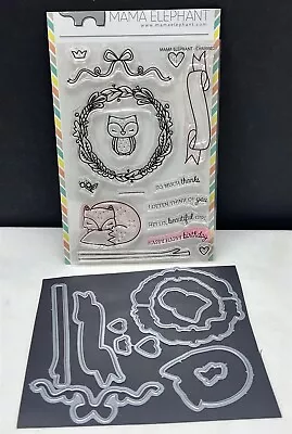 Mama Elephant CHARMED Fox Owl Animals Rubber Stamps Dies Set • $24.98