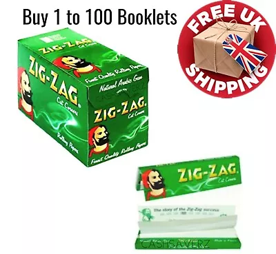 Zig Zag Green Standard Regular Cigarette Rolling Paper Buy 1 To 100 Booklets • £1.75