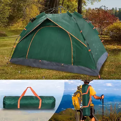 2-3 Man Automatic Instant Double Layer Pop Up Camping Tent Waterproof Outdoor UK • $49.99