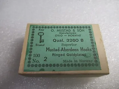 Mustad 3260b Gold Aberdeen Fishing Hooks 100 Pcs Sz 2 Long Shank Fly Tying Bait • $10.29