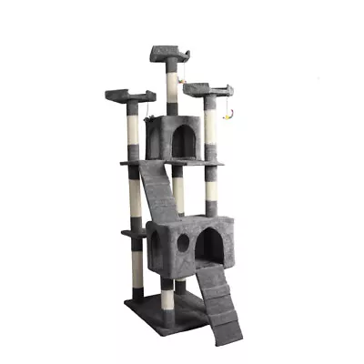 Pawz 184cm Cat Trees Scratching Post Scratcher For Large Cats Tower House Gery • $115.99