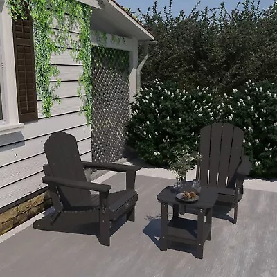 Mondawe Adirondack Chair Set Of 2 W/Side Table Outdoor Fire Pit Chairs For Lawn • $285.29