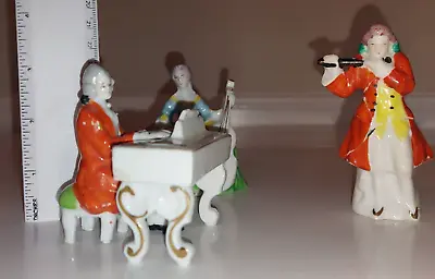 4 Piece Set Of 18th Century Musician Figurines  Vintage Multi Colored • £8.42