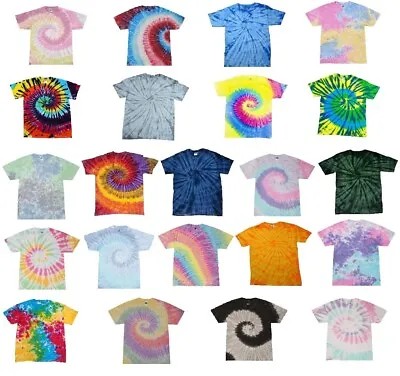 Psychedelic Multicolored Tie Dye T-Shirts Kids & Adult 100% Cotton Colortone • $7.60