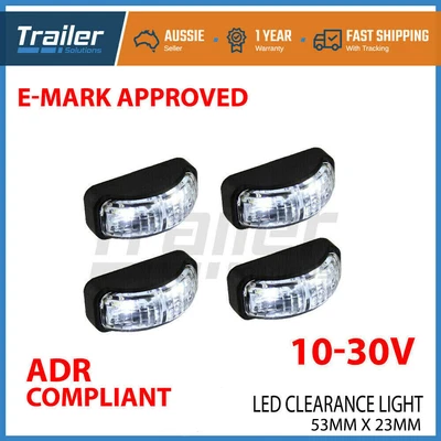 $26.95 • Buy 4 X Led Clearance Lights Side Marker Lamp White Trailer Truck Caravan Multi Volt