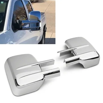 For 1999-2017 Chevy Silverado GMC Sierra Chrome Tow Mirror Cover W/O Turn Signal • $44.99