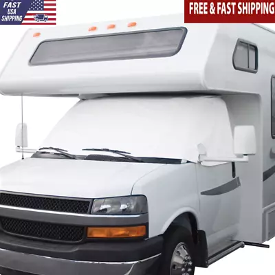 RV Windshield Cover Shade Privacy Heavy Duty UV Mildew Water Resistant White NEW • $61.38