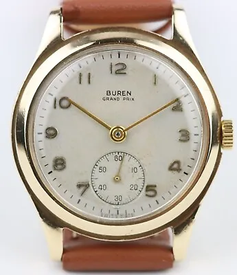 Vintage Buren 9ct Gold Grand Prix Manual Wind Watch C.1950 - **SERVICED** • £365