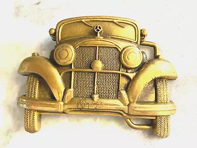 NOS - Vintage MERCEDES BENZ Solid Brass Belt Buckle 1970'S - RARE MERCEDES CAR • $30