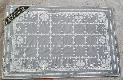 Vinyl Tray Covers Doilies Placemats Table Cloths 🎀 Wedding Floral Set Of 2 Grey • $8.84