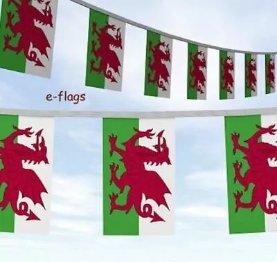 33FT Wales Cymru Welsh Rugby 6 Nations Flags Party Bunting Speedy Delivery • £4.95