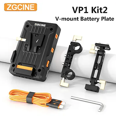 $88 • Buy ZGCINE VP1 Kit2 V-Mount Battery Plate Adapter With Adjustable Arm 15mm Rod Clamp