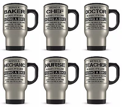 £12.99 • Buy 14oz Is Easy Its Like Riding A Bike Funny Novelty Gift Aluminium Travel Mug