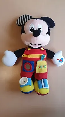 Disney Baby Mickey Mouse Sensory Interactive Learn Abilities Soft Plush Toy • £6.75