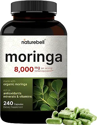 Moringa Oleifera 8000Mg | 240 Capsules Made With Organic Moringa Leaf Powder • $14.70