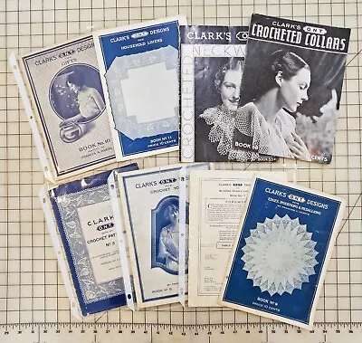 LOT 8 Clark's ONT J & P Coates Crochet Tatting Pattern Books Vintage 1917-1936 • $16.99