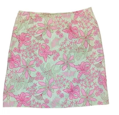 Vintage Lilly Pulitzer Skirt Women’s Size 8 Mary Mary Pattern Floral Pink Green • $24.99