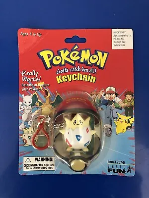 Sealed New - Pokemon - Keychain Pokeball Togepi - Vintage 1999 Basic Fun • $80