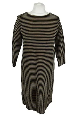 £39.95 • Buy LAURA ASHLEY Black Brown Dress Size Uk 12 Womens Striped Long Sleeves Pullover