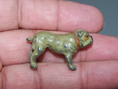 Antique Miniature Cast Metal Painted Bull Dog Britains England • $8