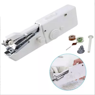 Mini Sewing Machine Handheld Cordless Hand Held Portable Easy Home Stitch Sew • £7.29