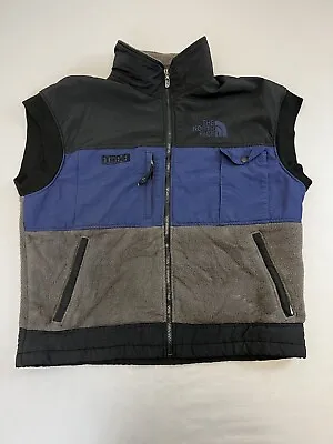 Vintage The North Face Mens L Extreme Gear Denali Blue Colorblock Vest Full Zip • $57.95